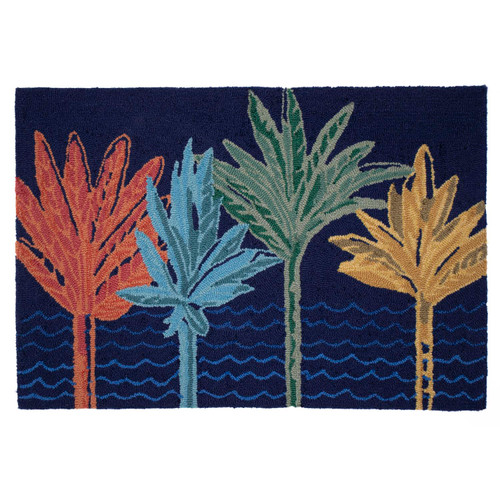 Transocean Frontporch Palms 2' x 5' Rug With Navy Finish FTPR5456433