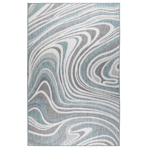 Transocean Malibu Waves 7'10" Round Rug With Aqua Finish MAUD8822204