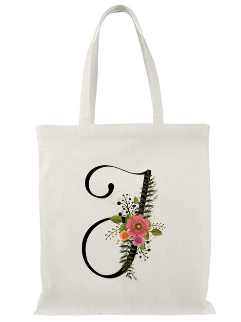 Letter I Flower Bouquet Tote Bag -Image by Shutterstock