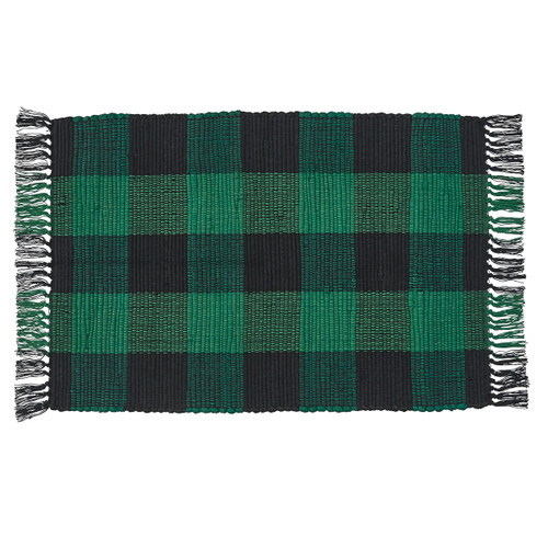 Park Designs Buffalo Check Rag Rug - 2' x 3' - Forest Green