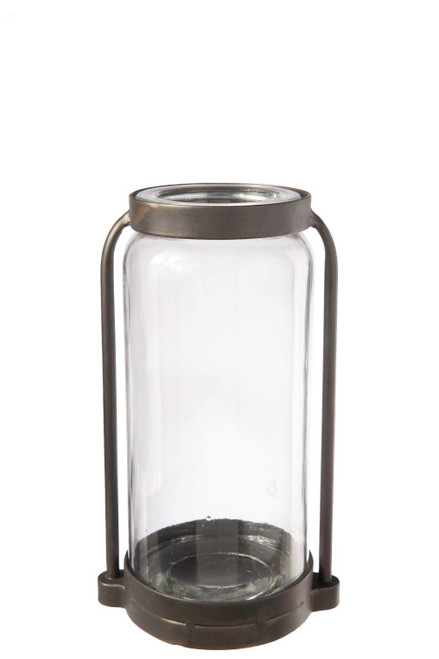 Urban Trends Metal Glass Vase Holder With Black Finish 59268