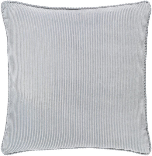 Surya Corduroy Traditional Square Pillow Cover In Light Gray Finish CDR001-2020