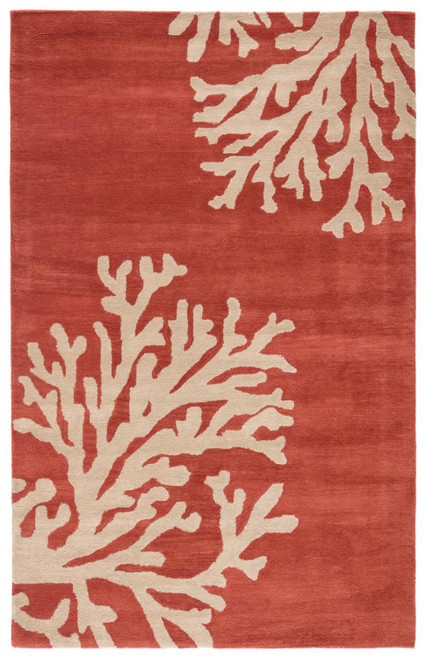 Jaipur Living Bough Handmade Abstract Coral And Tan 5'x8' Area Rug RUG118542
