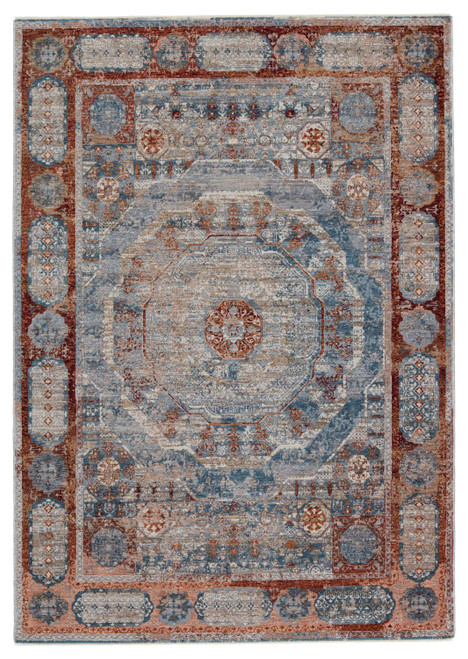 Jaipur Living Arcadia Medallion Blue And Red 5' x 8' Area Rug RUG151868