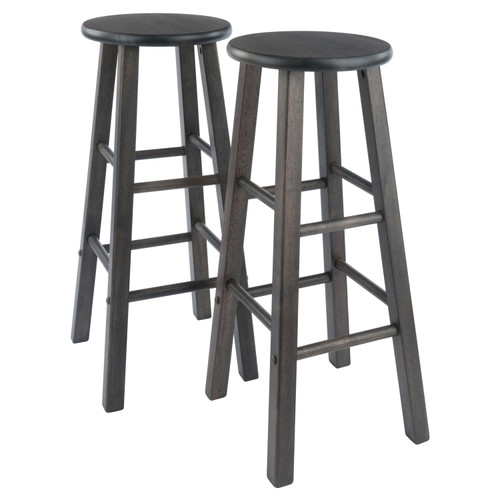 Winsome Wood Element 2-Pc Set Bar Stools With Oyster Gray Finish 16270