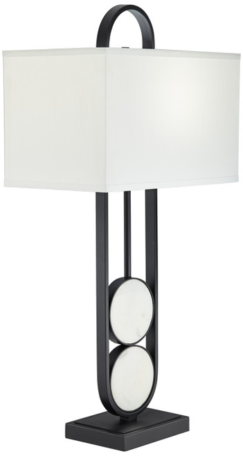 Pacific Coast Lighting Metal And Marble Table Lamp With Black Finish 91J25