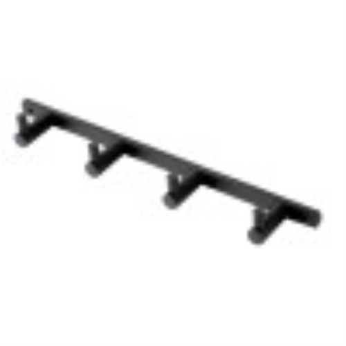 ALFI brand Black Matte Wall Mounted 4 Prong Robe With Towel Hook AB9528-BM