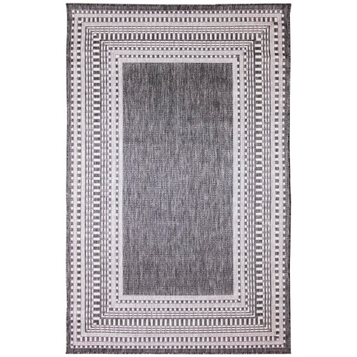 Transocean Malibu Etched Border 2'7" x 3'11" Rug With Charcoal MAU34822847