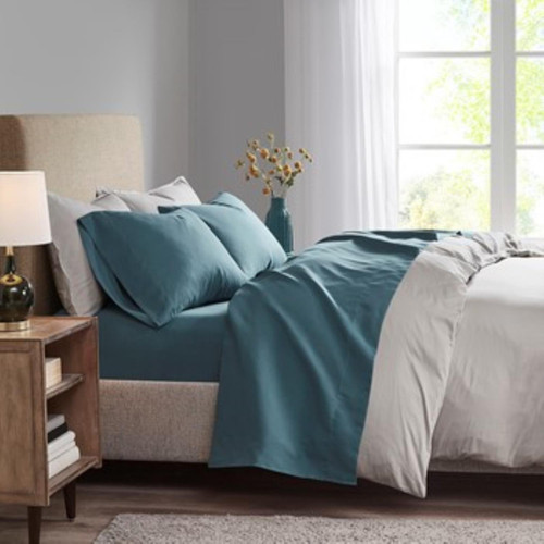 Madison Park Casual Polyester 3M Microcell Sheet Set With Teal Finish MP20-6344