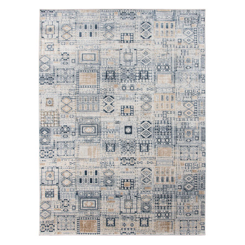 Amer Rugs Hamilton Inca Navy And Gold Polyester 8'6"x11'6" Area Rug HAM786116
