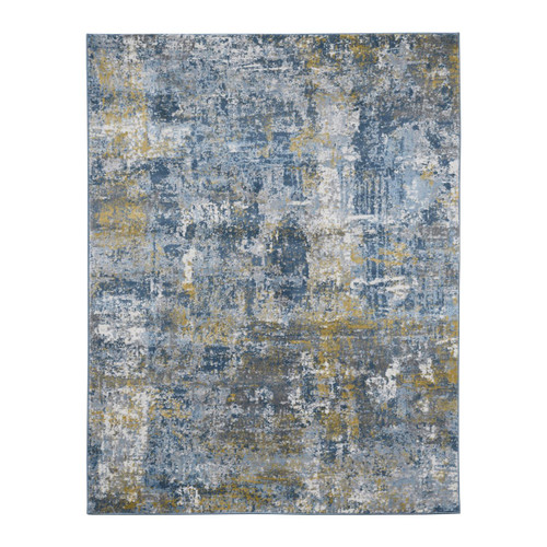 Amer Rugs Gold And Blue Polyester Blend 7'10"x10'10" Area Rug CRO47101010