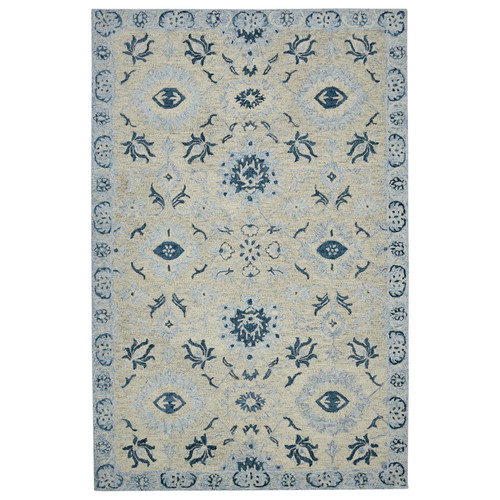 Amer Rugs Romania Newburg 5' x 8' Area Rug With Light Blue Finish ROM20508