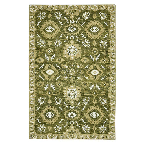 Amer Rugs Romania Newburg Olive Green Hand-Hooked Wool 2'x3' Area Rug ROM60203