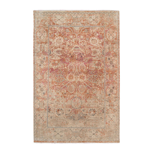 Amer Rugs Vintage Oletha Orange And Tan Wool 2'x3' Area Rug VIN10203
