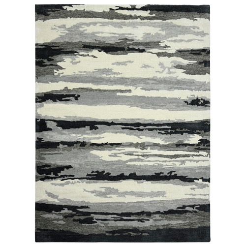 Amer Rugs Abstract Gunter Dark Gray Hand-Tufted Wool 5'x8' Area Rug ABS60508