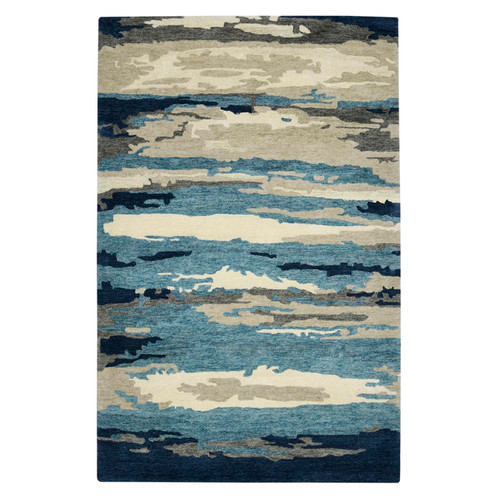 Amer Rugs Abstract Gunter Blue Hand-Tufted Wool Blend 8'x10' Area Rug ABS40810