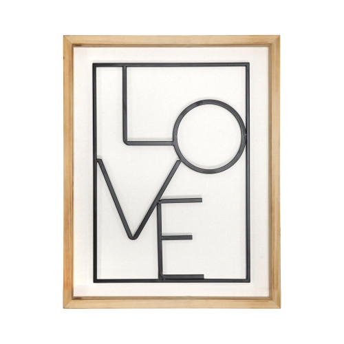 20" White Rectangular Modern "Love" Wall Art