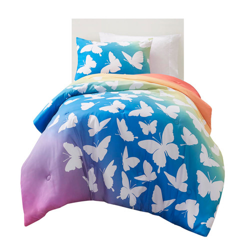 Mi Zone Kids Polyester Printed Comforter Set With Blue And Purple MZK10-245