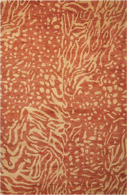 Nourison 5'6" x 8'6" Tahoe Modern Rust/Beige Rectangle Area Rug