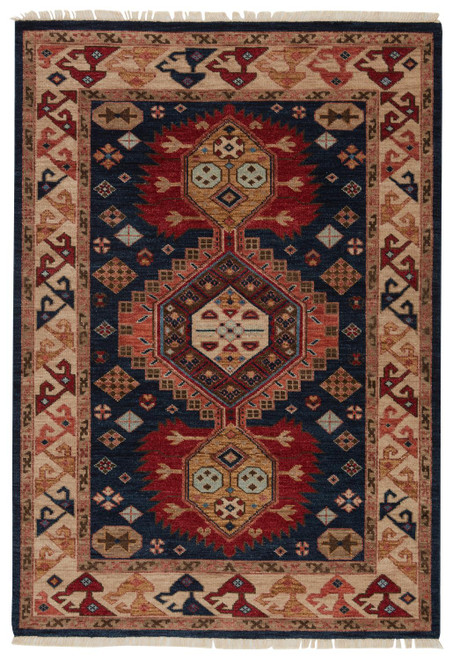 Jaipur Living Karter Medallion Blue And Red 5'6" x 8' Area Rug RUG140062