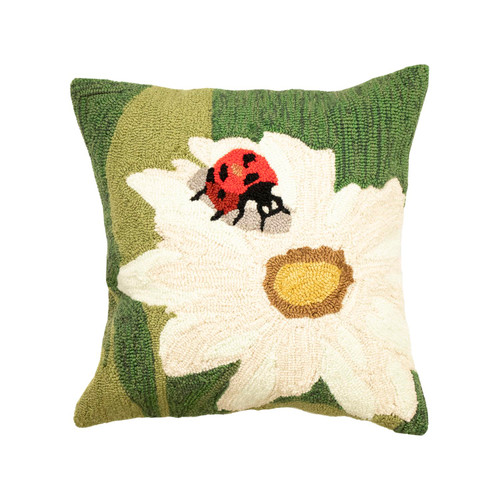 Transocean Frontporch Ladybug Accent Pillow With Green Finish 7FP8S452806