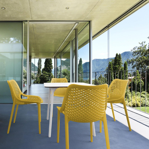 Siesta Air Maya Dining Set with Table and 4 Yellow Chairs ISP6851S-WHI-YEL