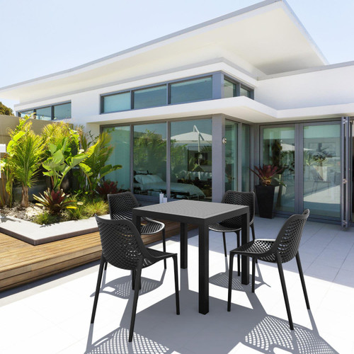 Siesta Air Square Dining Set with 4 Chairs Black ISP1643S-BLA