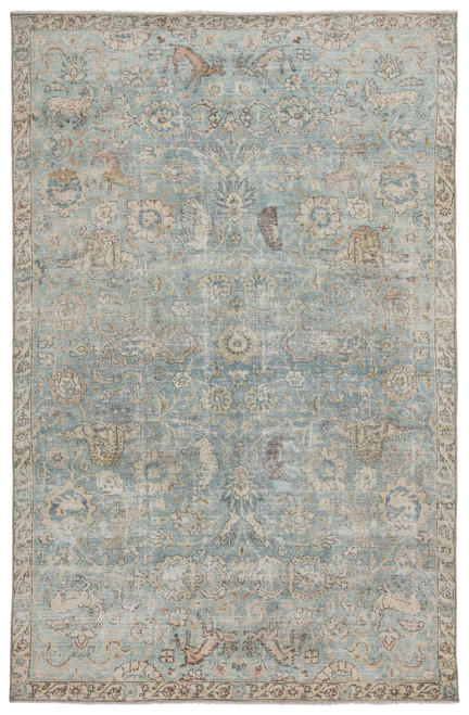 Jaipur Living Stag Oriental Teal And Gold 6' x 9' Area Rug RUG145904