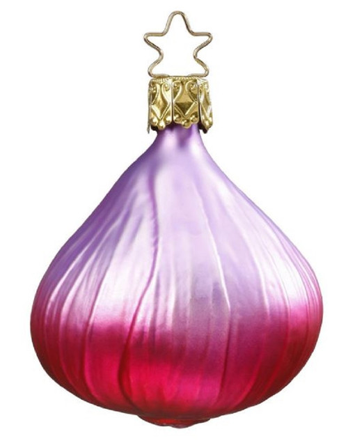 Inge Glas Red Onion Bulb Vegetable German Glass Christmas Tree Ornament FREE BOX