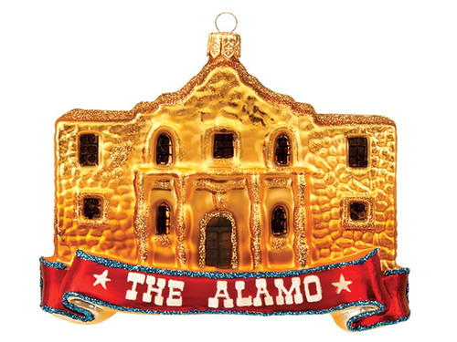 The Alamo Texas Polish Mouth Blown Glass Christmas Ornament  Tree Decoration