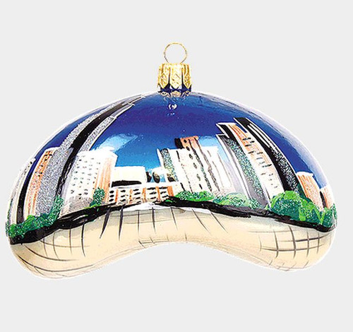 Chicago Bean During the Daytime Polish Blown Glass Christmas Ornament Decoration