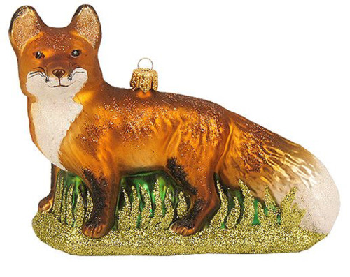 Standing Fox Polish Glass Christmas Tree Ornament Decoration Animal Wildlife