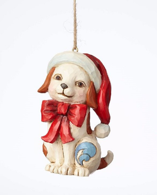 Jim Shore Heartwood Creek Puppy Dog with Bow Christmas Tree Ornament 4058829 New