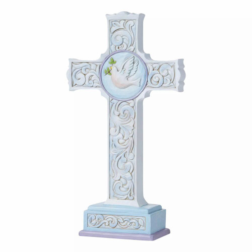 Jim Shore Heartwood Creek Two Sided Easter Cross with Dove and Lily 6008405