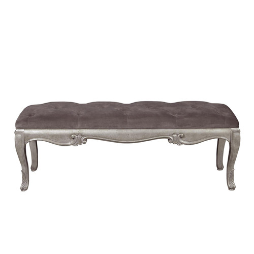 Pulaski Rhianna Upholstered Bed Bench With Gray Finish 788132