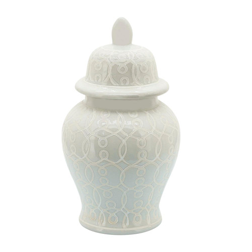 Sagebrook Home Temple Jar With Ivory Finish 16077