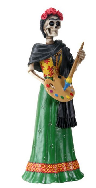 Frida Kahlo Skeleton Painting Day of the Dead Dia de Los Muertos Figurine