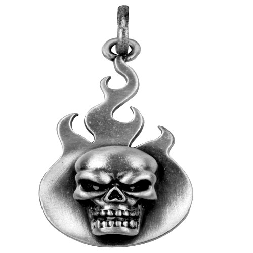 Skull Flame Pendant Necklace