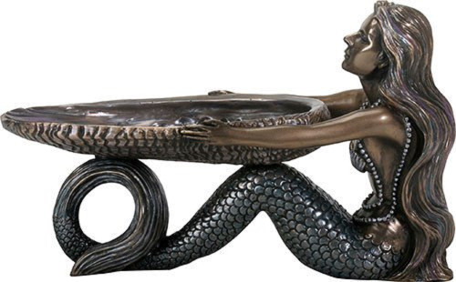 Mermaid Holding Abalone Shell Statue Figurine  Sculpture Sea Life Seashell New