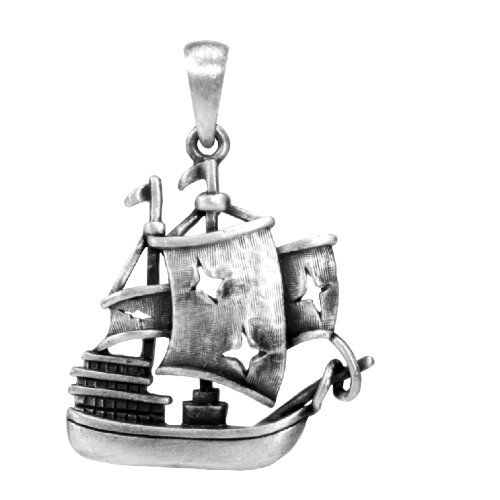 The Black Pearl Pirate Ship Pendant Necklace