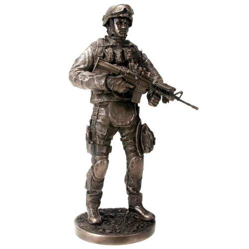 Providing Security US Armed Forces Soldier with Rifle Statue Figurine Military