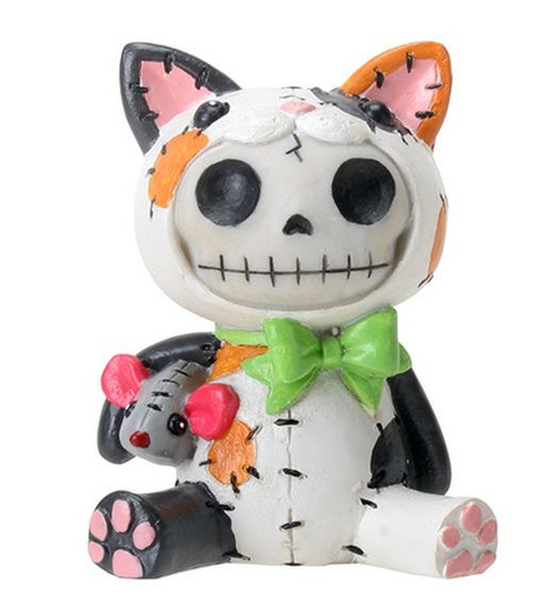 Furrybones Calico Mao Mao Skeleton in Cat Costume Halloween Figurine