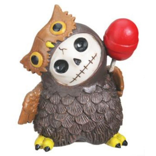 Furrybones Hootie Skeleton Dressed in a Owl Bird Costume Figurine Statuette New