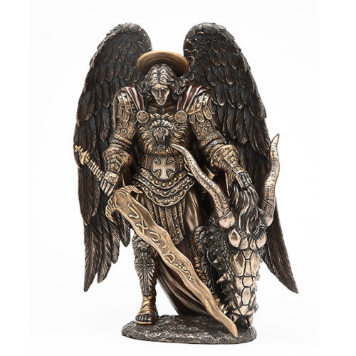 St. Michael Killing Dragon Statue Figurine New