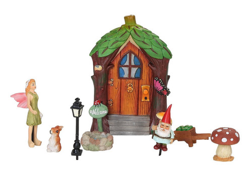 Miniature Fairy Garden Figurines Starter Kit 8 Piece Set Mini Fairie Door Gnome