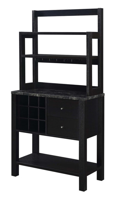Convenience Concepts 2 Drawer Serving Bar with Wine Rack and Shelves U14-194