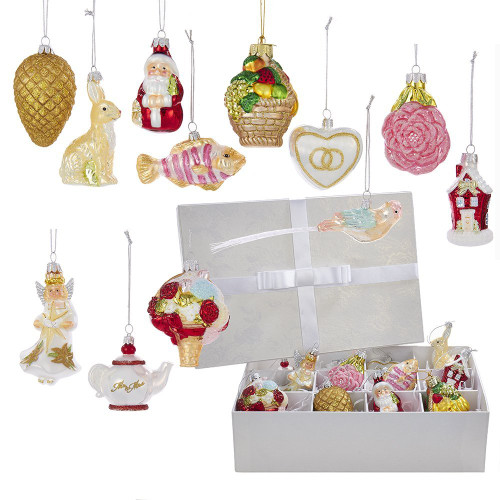 Noble Gems Wedding Glass Christmas Tree Ornament Decoration Set of 12 NB1088 New