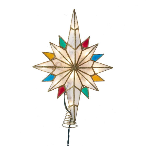Multi Tip Capiz Bethlehem Star Christmas Tree Topper UL3163 New