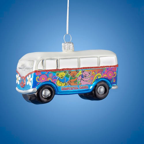 The Grateful Dead Dancing Bear Van Glass Christmas Ornament