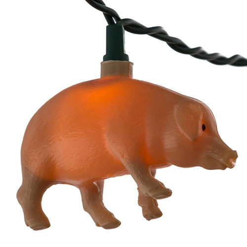Pink Pigs Farm Animals Christmas Light Set of 10 Lights Decoration